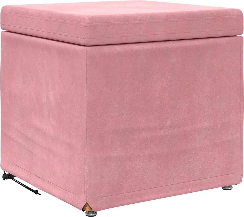 vidaXL Taburet Roz 41 x 41 x 40 cm Catifea și lemn stratificat