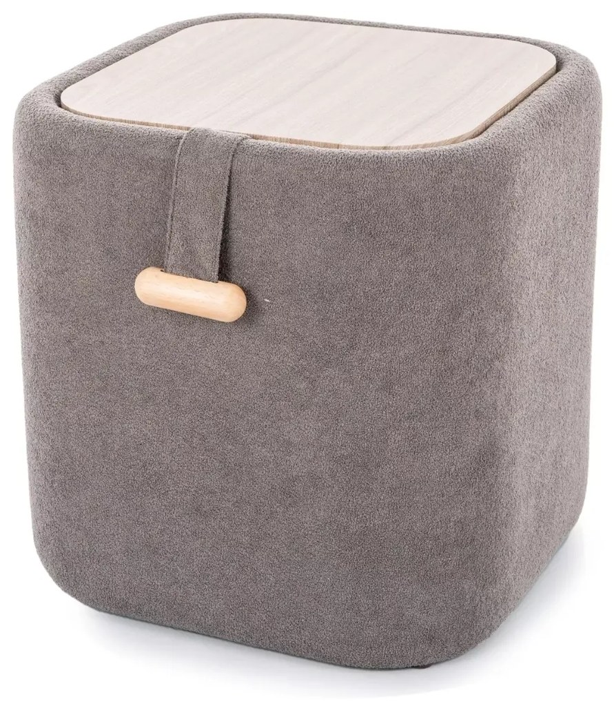 Taburet gri NAP cu spatiu de depozitare 37x37 cm