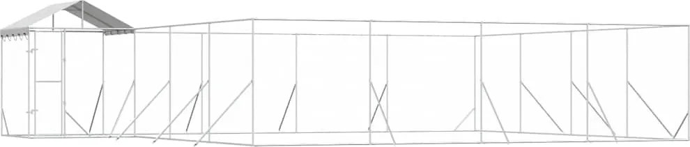 vidaXL Padoc exterior cu acoperiș argintiu 10x8x2,5 m oțel galvanizat