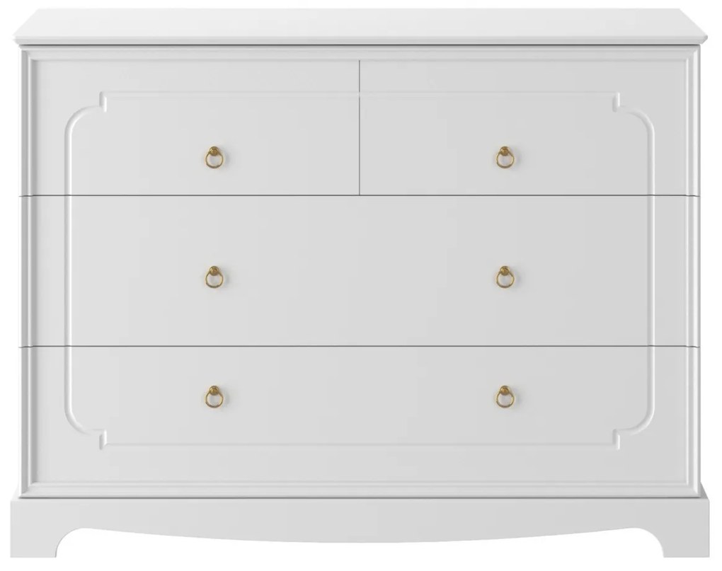 Comoda Royal alba cu 4 sertare