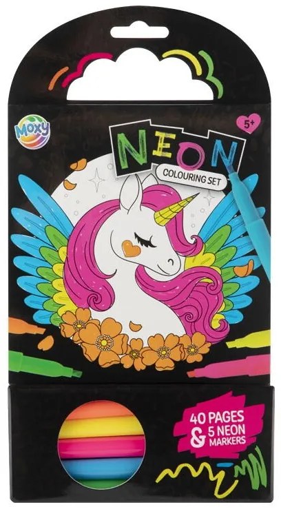 CARTE DE COLORAT CU CARIOCI NEON - PERIPETIILE UNICORNULUI - MOXY (150137)