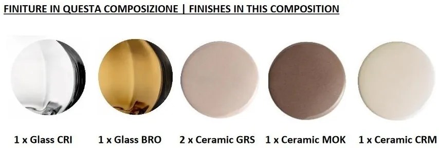 Lustra cu 6 pendule design italian realizat manual din ceramica si sticla AFOXÉ Mix