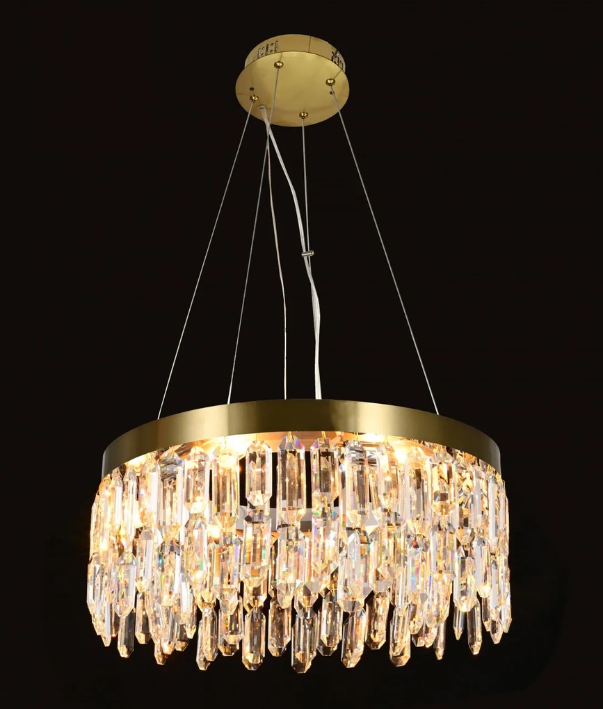 Candelabru cristal Led cu Telecomanda, Elit's, Ayala II, 50W Gold