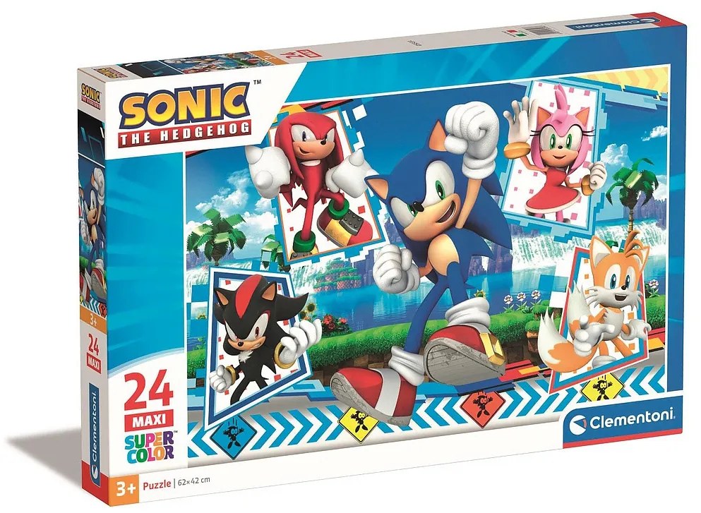 Sonic Ariciul Green Hill Puzzle maxi Clementoni de 24 de piese
