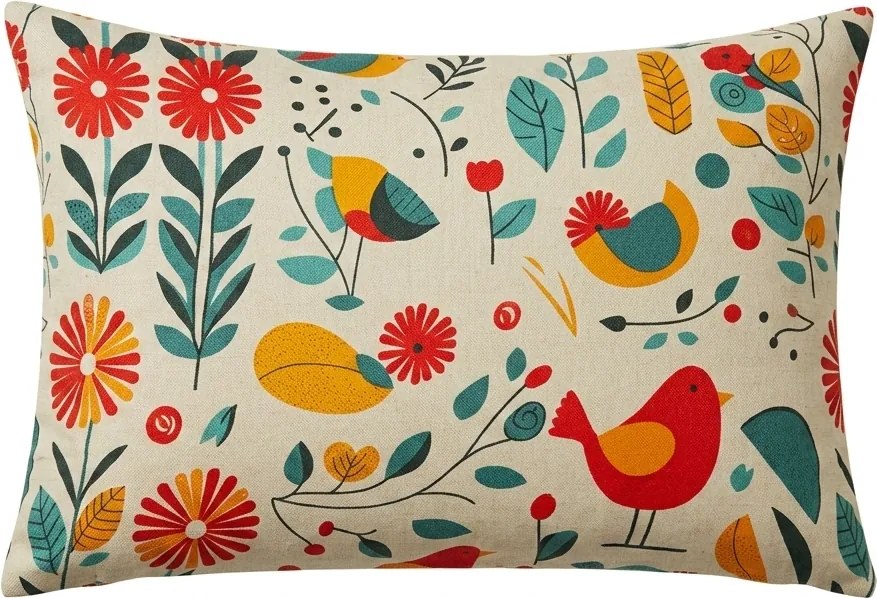 Husa decorativa pentru perna RETRO BIRD 50x70 cm, colorat