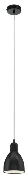 Eglo 55243 - Lustră PRIDDY suspendată pe cablu, 1xE27/60W/230V, negru