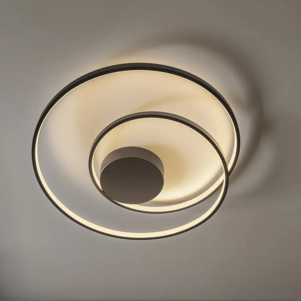 Lustra LED aplicata design circular OZ PL D080 ON-OFF NERO 3000K