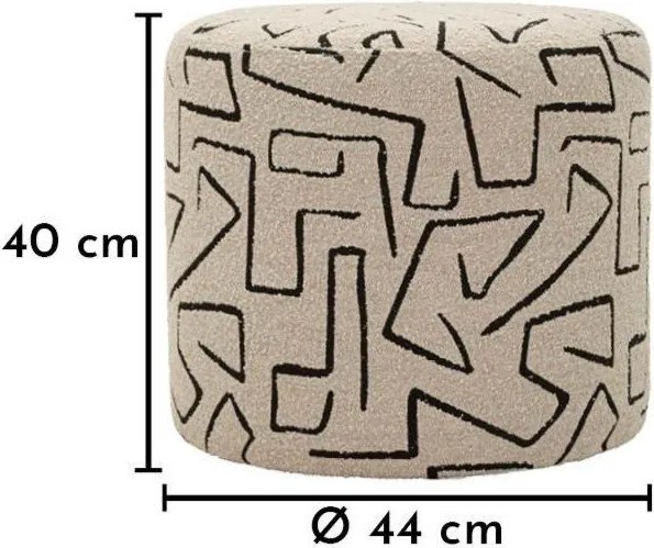 Puf bej cu tapițerie din țesătură bouclé Nairobi – Mauro Ferretti