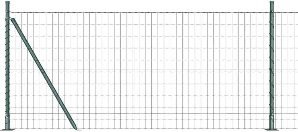 vidaXL Gard cu Stâlp Verde 1 x 10 m Oțel și PVC