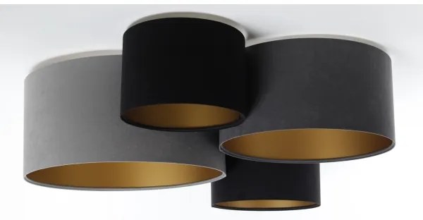 Plafonieră SPACE 4xE27/60W/230V gri/negru/auriu