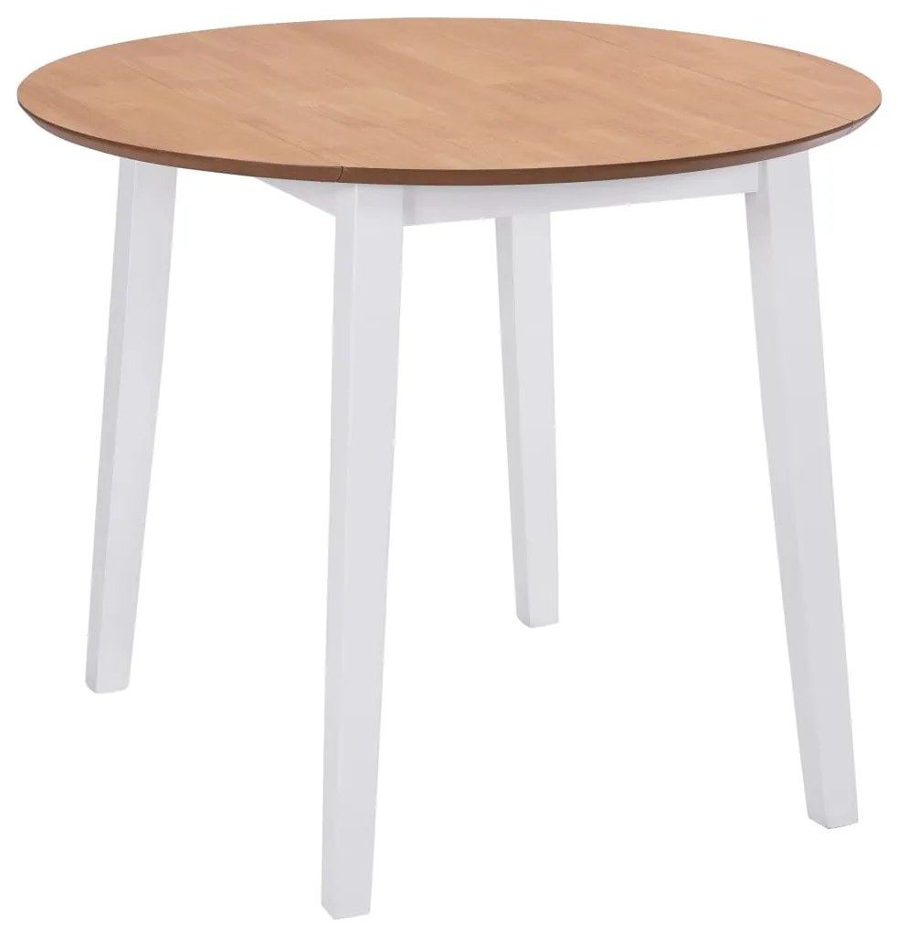 Masă de bucătărie extensibilă, rotund, mdf, alb