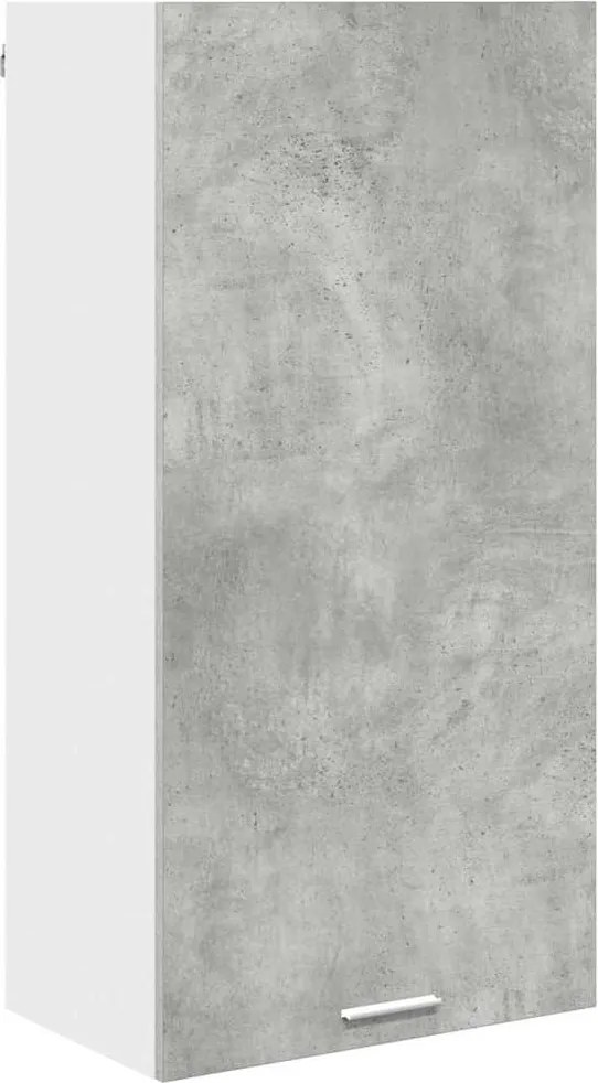 vidaXL Dulap suspendat Gri beton și Alb 50 x 31 x 100 cm Lemn compozit