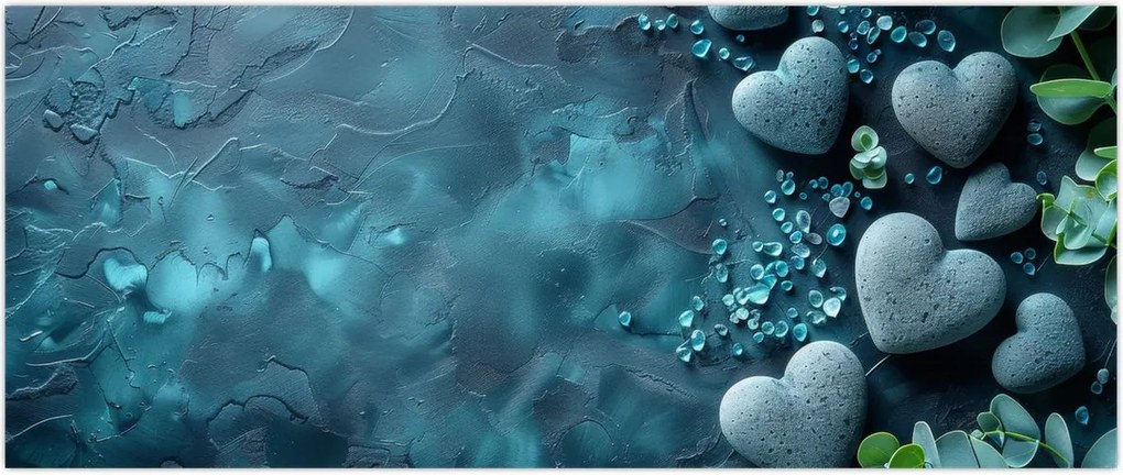 Tablou - Pietre în formă de inimă (120x50 cm)