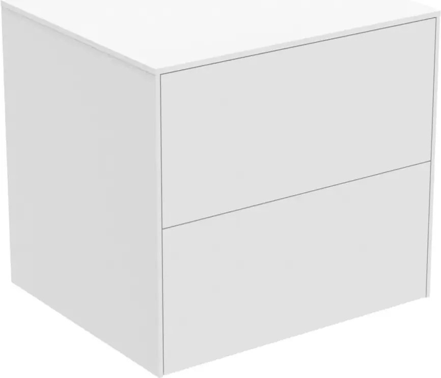 Dulap baza suspendat Ideal Standard Atelier Conca alb mat 2 sertare cu blat 60 cm