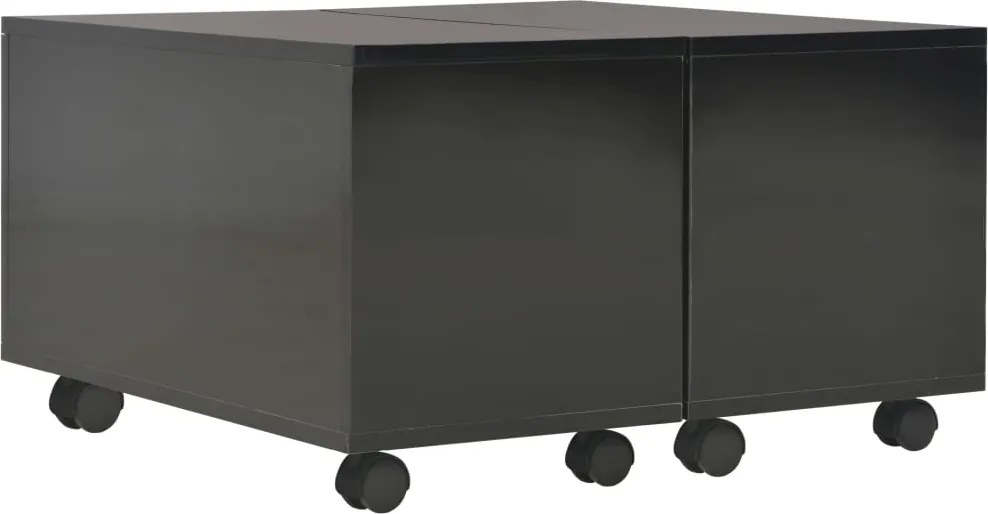 vidaXL Măsuță de cafea, negru extralucios, 60x60x35 cm lemn prelucrat