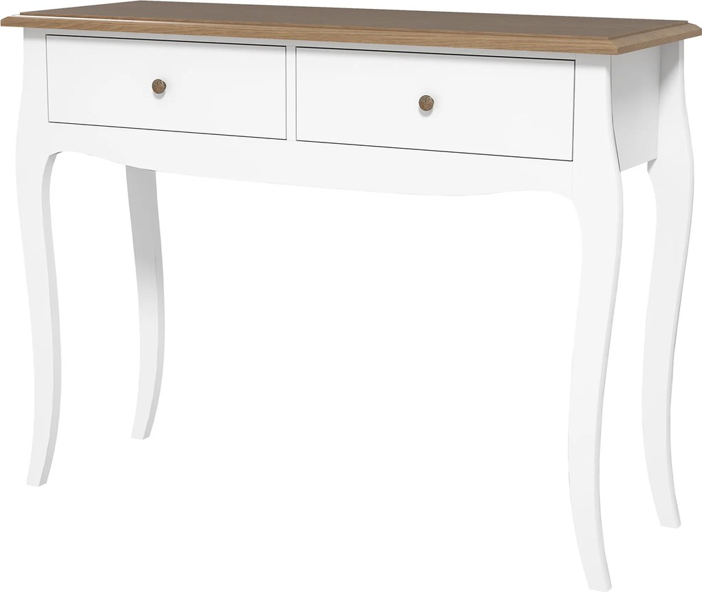 HOMCOM Masă Consolă Modernă cu 2 Sertare, Consolă de Intrare din MDF și PAL, 100x35x76,5 cm, Alb | Aosom Romania