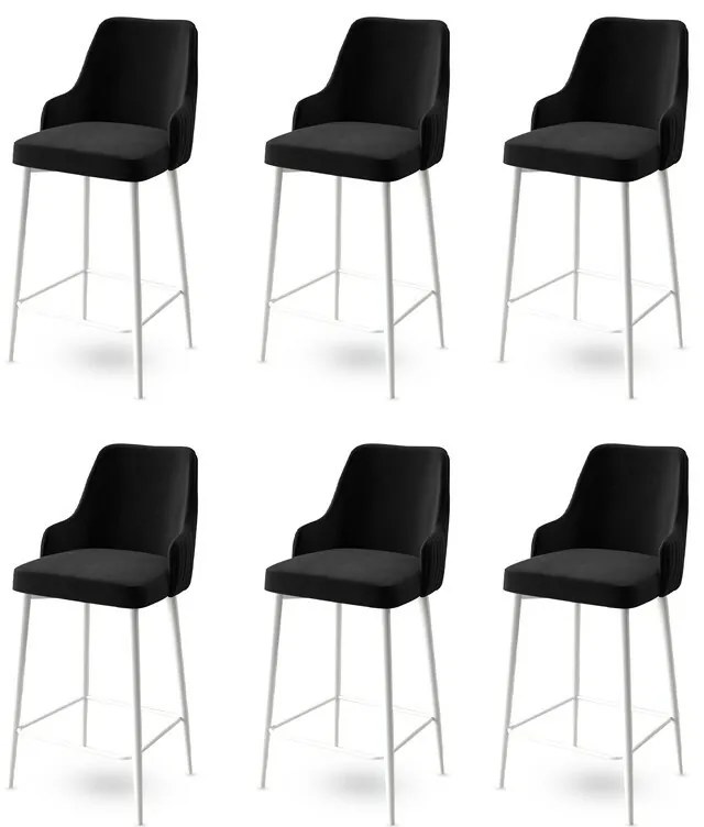 Set de scaune de bar Enox Black and White, 6 buc.