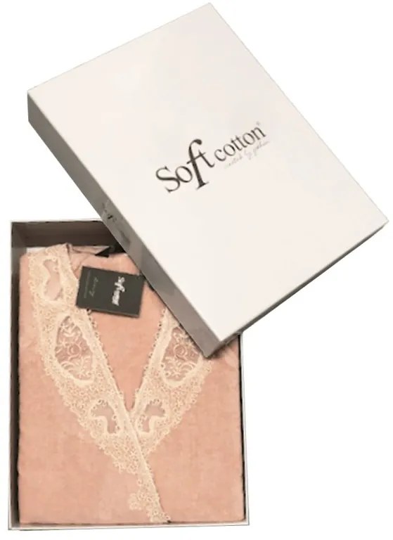 Halat elegant DESTAN de damă în cutie cadou XL Roz pal / Dusty rose