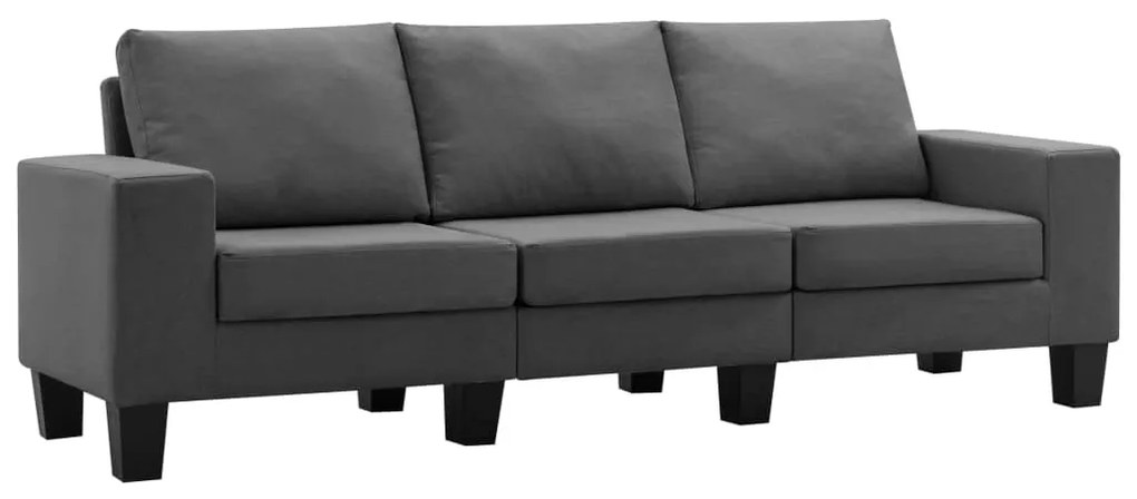 287121 vidaXL Canapea cu 3 locuri, gri închis, material textil