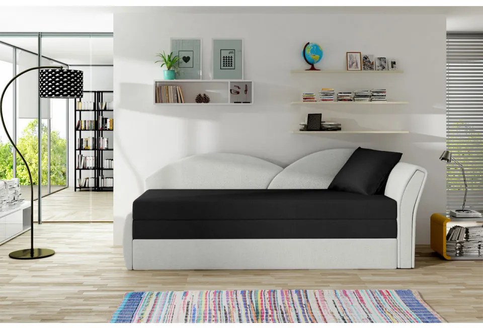 Canapea extensibila cu spatiu pentru depozitare, 218 x 80 x 77 cm, Aga R, Eltap (Culoare: Verde, Negru)