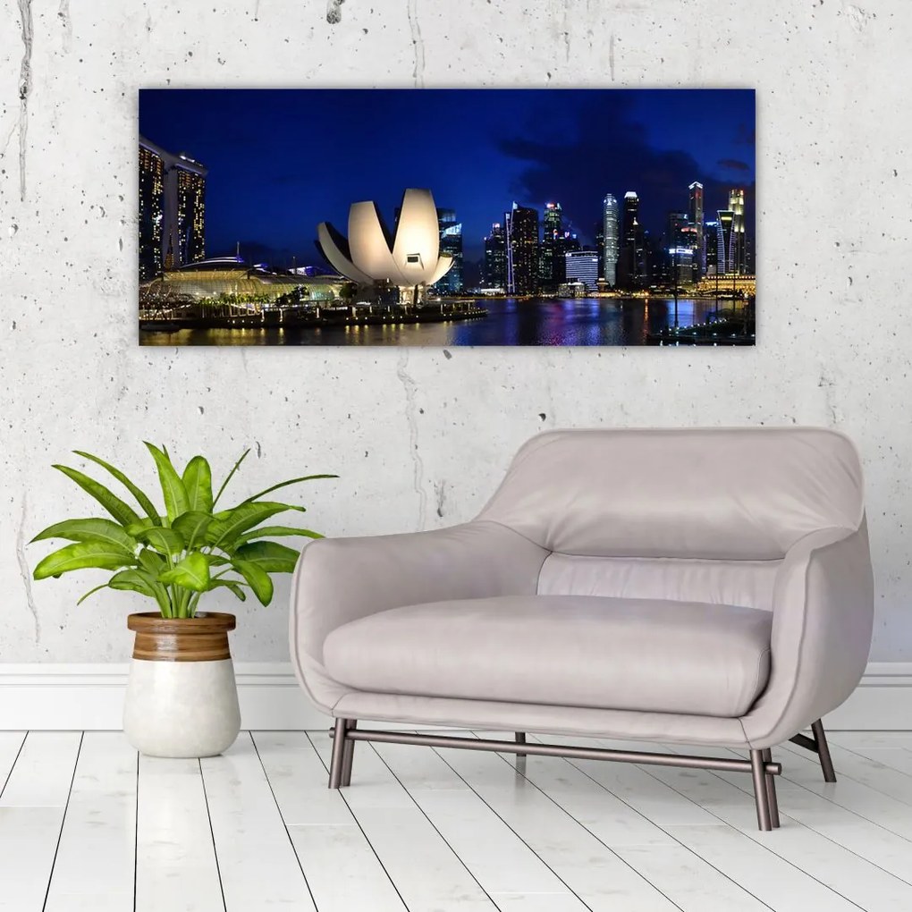Tablou Singapore nocturn (120x50 cm)
