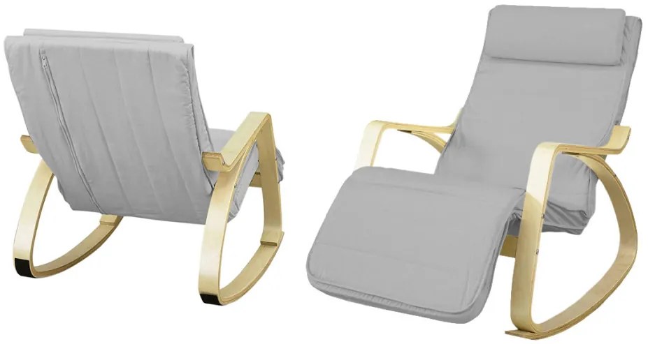 Scaun balansoar cu suport reglabil pentru picioare - Gri