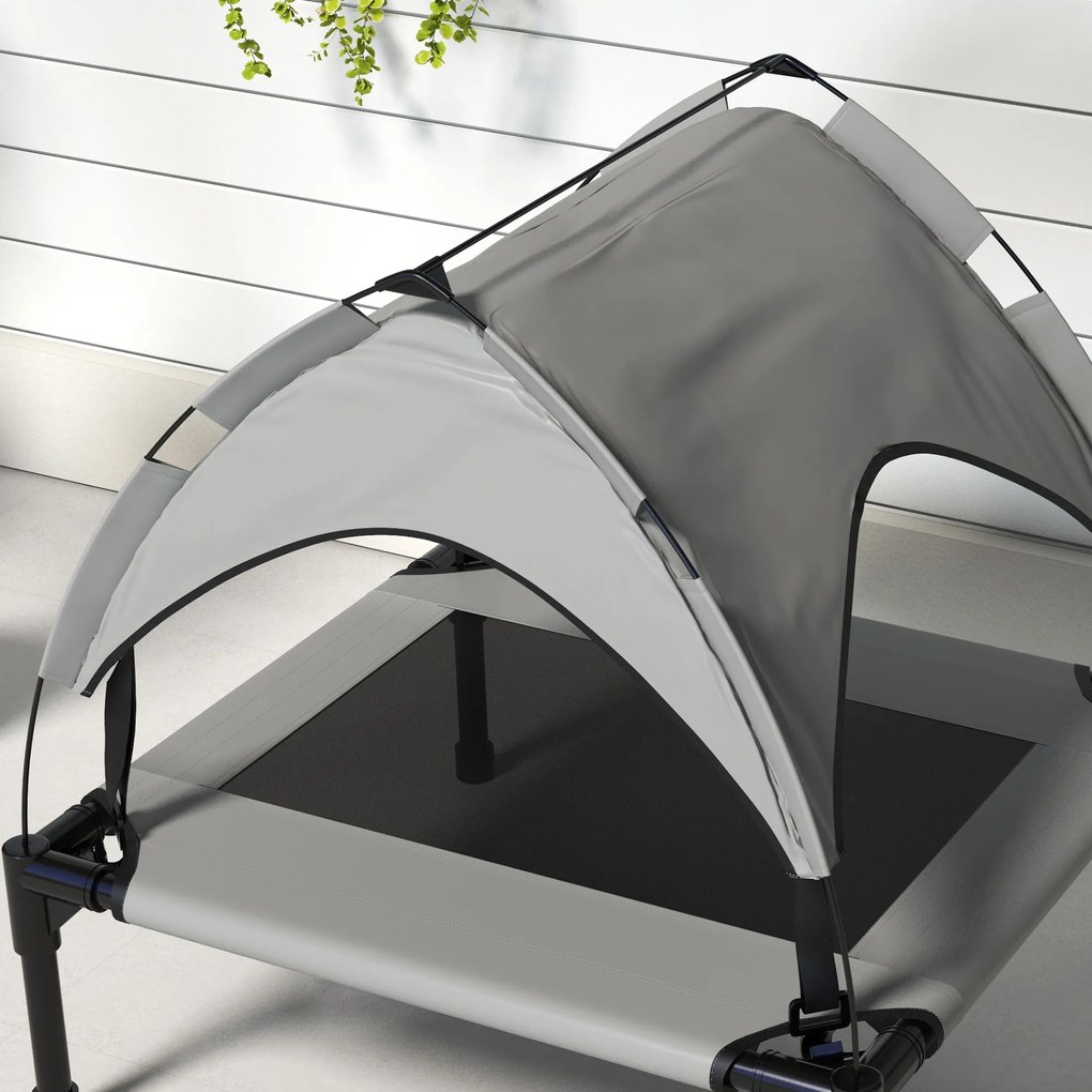 PawHut Pat pentru câini pisici pe picioare confort înalt velum anti-UV Oxford geantă de transport inclusă 76 x 61 x 69,5 cm, gri | Aosom Romania