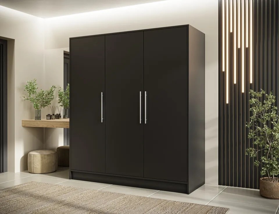 Dulap cu 3 usi Alarica 180x60x200 cm Alarica – Negru