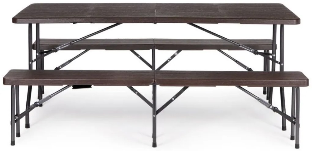 Set catering masă + 2 bănci 180cm Wooden Brown