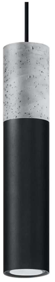 Lustră Sollux Edo, negru-gri