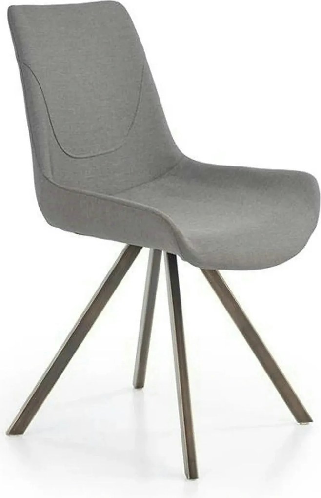 Scaun tapitat K290, gri/auriu antic, stofa clasica/metal, 56X59X86 CM