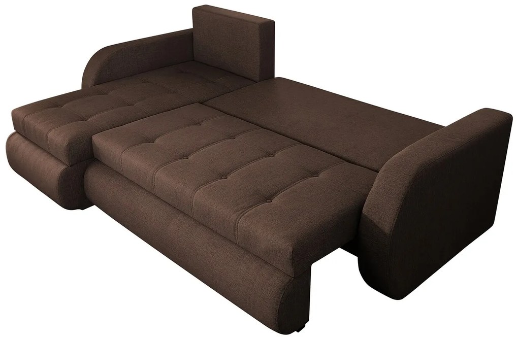 Coltar extensibil reversibil Siena Lux Chocolate 243x141x81 cm cu lada de depozitare