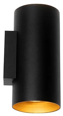 Lampă de perete inteligentă neagră cu auriu 2 lumini inclusiv WiFi GU10 - Sab