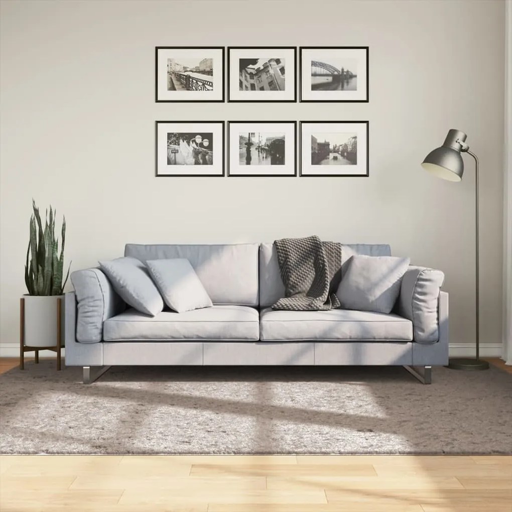 vidaXL Covor pufos &quot;PAMPLONA&quot; cu fire înalte, bej modern, 160x230 cm