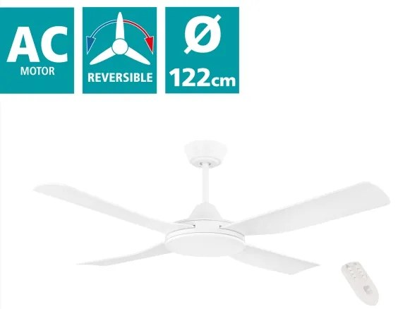 Ventilator de tavan Eglo 35088 BONDI 52W/230V alb + telecomandă