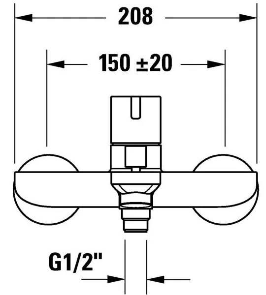 Duravit D-Neo baterie cada-dus perete crom DE5230000010