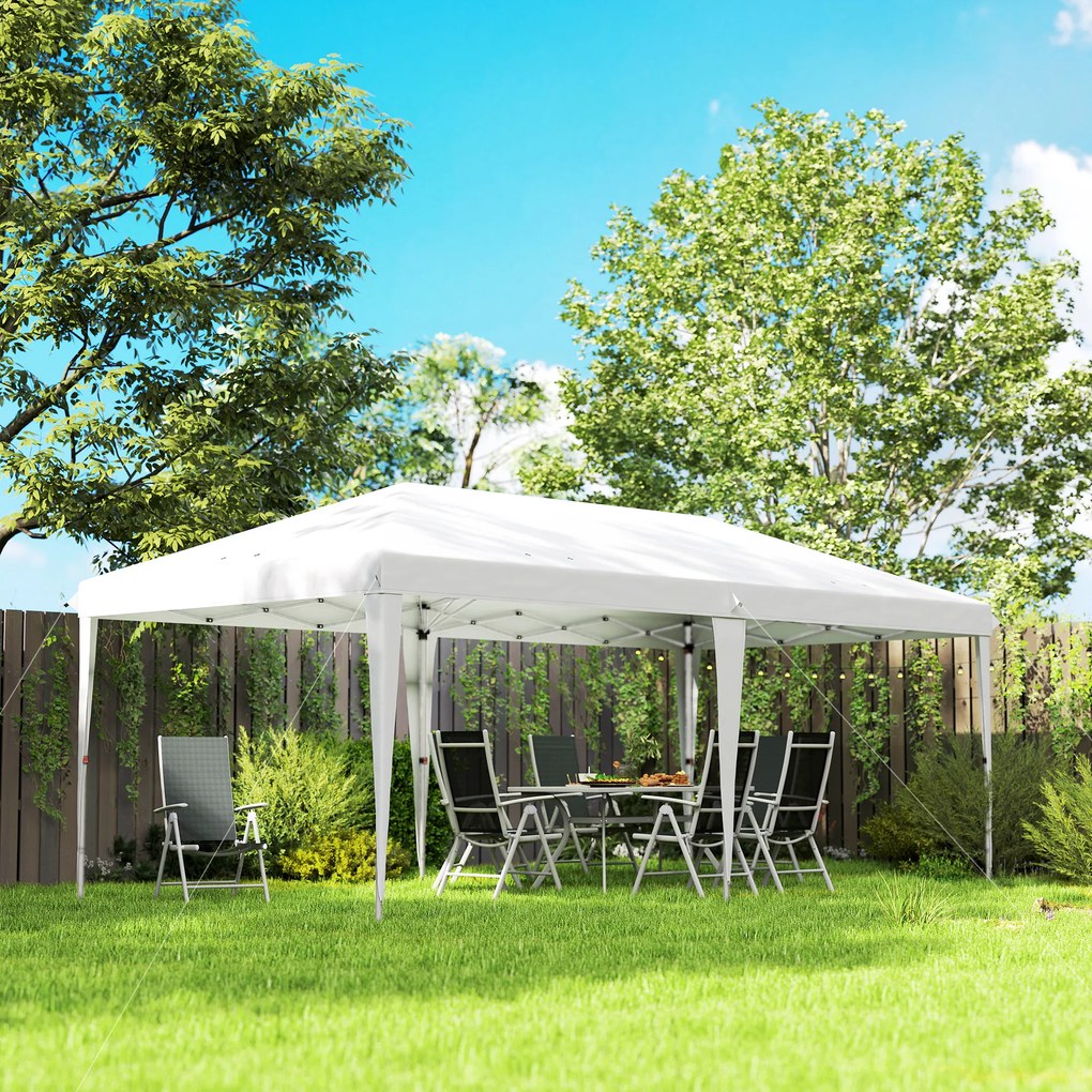 Outsunny Pavilion 6 x 3 m pop-up pliabil pentru grădină, geantă inclusă, oțel epoxidic, Oxford densitate mare, gri | Aosom Romania