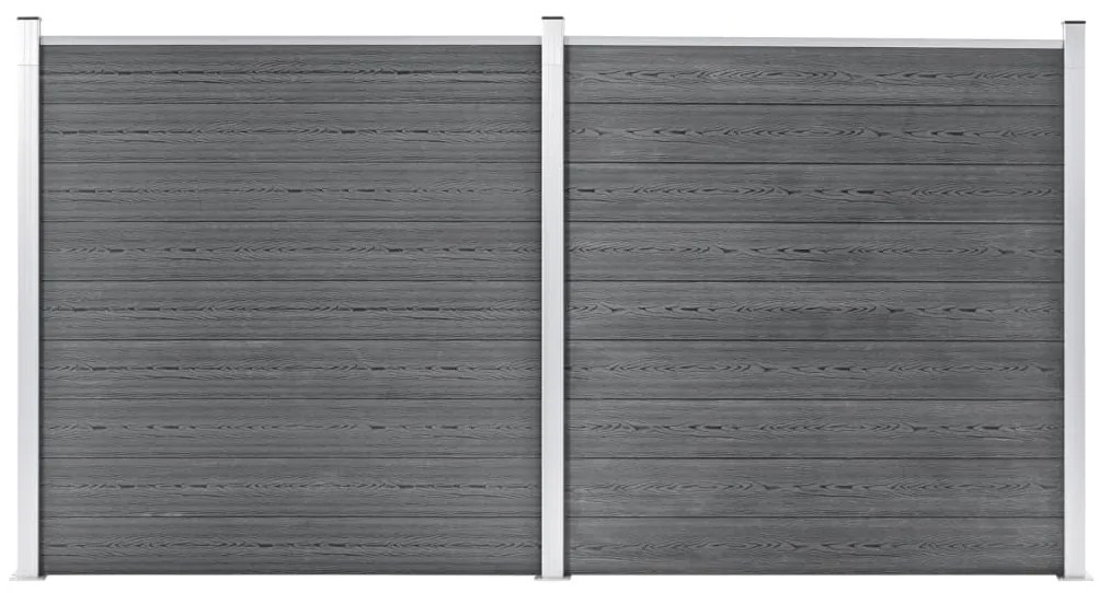 vidaXL Gard de grădină, gri, 353 x 186 cm, WPC