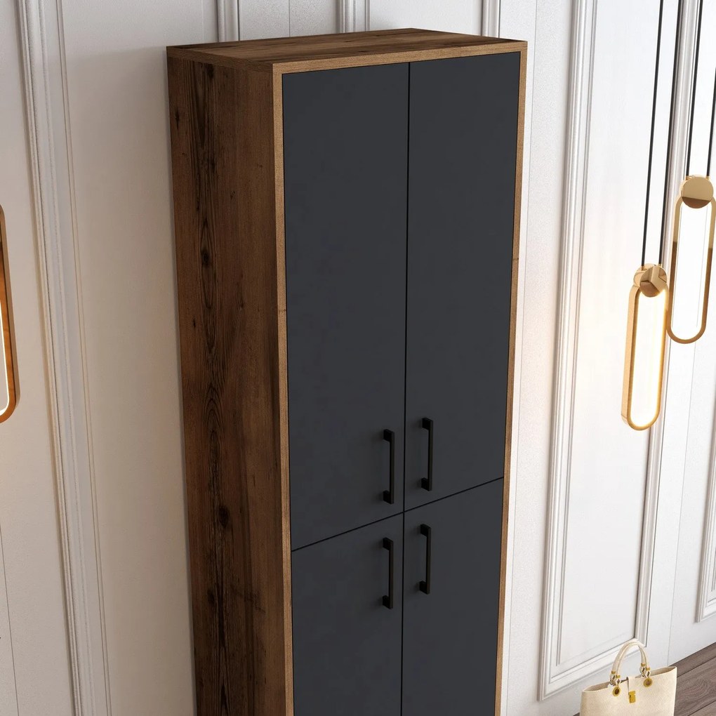 Comodă pentru pantofi Berlin A - Walnut, Anthracite