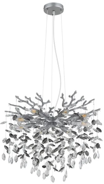 Globo 64138H1S - Candelabru suspendat pe cablu QUEENA, 8xE14/40W/230V, argintiu