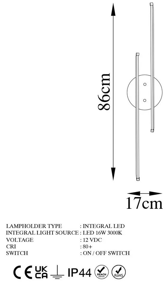 Aplică de perete Umut - 13298, auriu