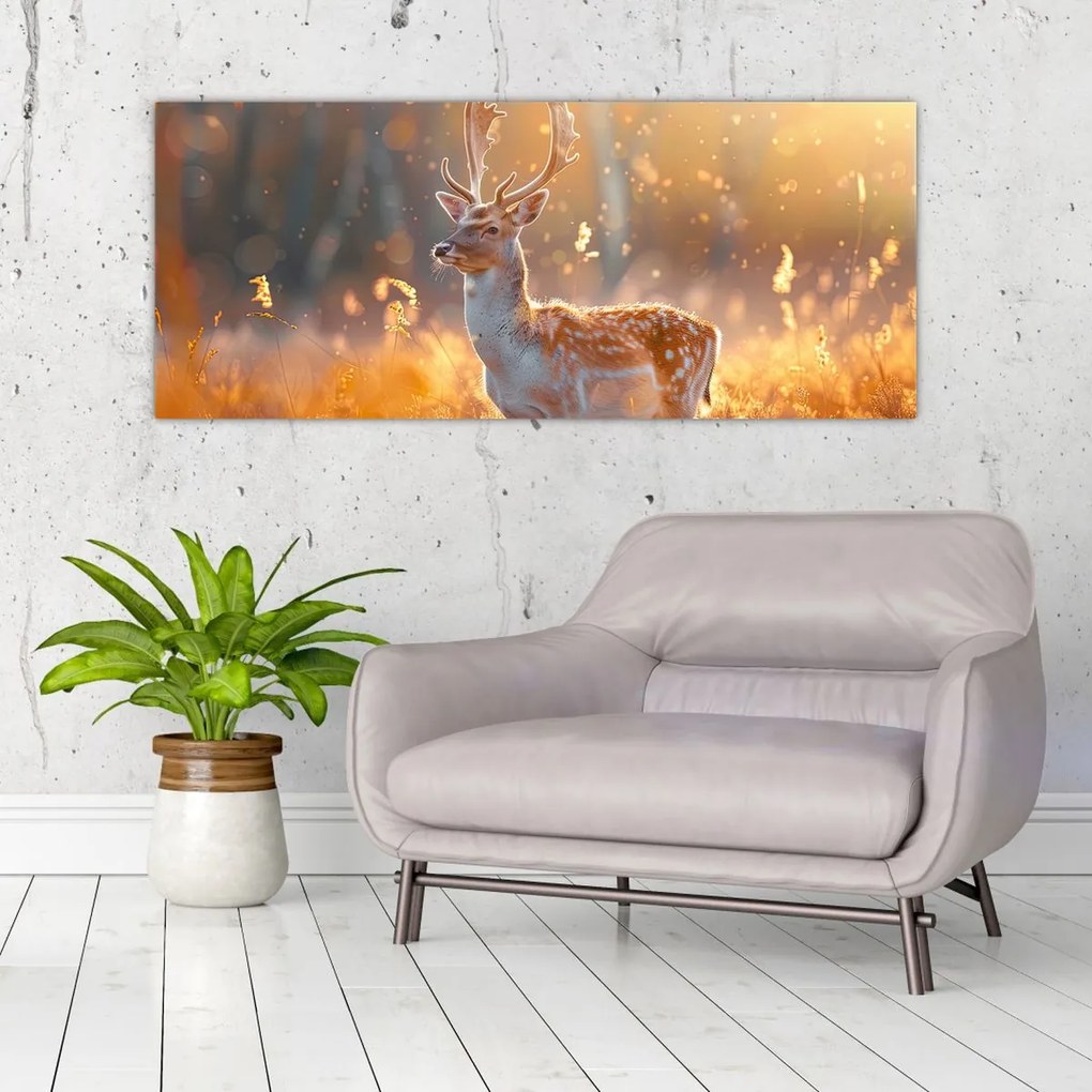 Tablou - Cerb în câmp (120x50 cm)