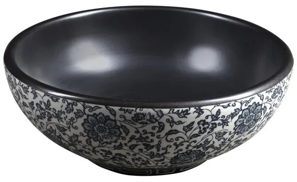 Sapho - Lavoar pentru blat PRIORI, Ø 41 cm, negru/alb