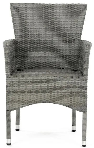 Autronic Scaun de grădină, metal, polyratan, gri,AZC-S2118 GREY