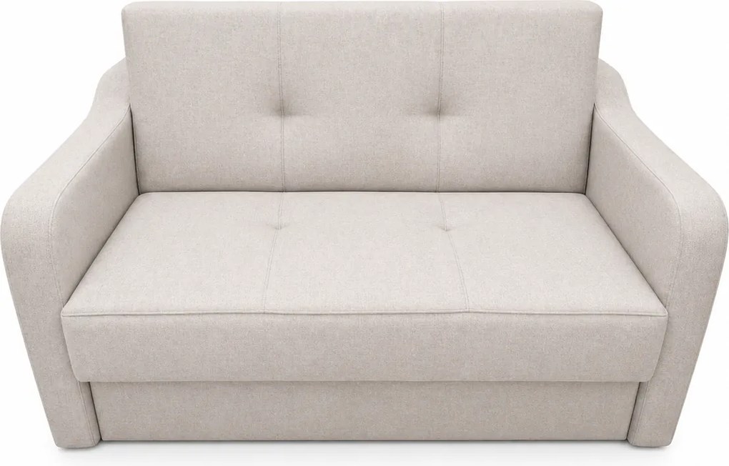 Canapea SAMY extensibila, 2 locuri, cu lada de depozitare, bej , cadru metalic , 152x100x92 Bej, Stofa