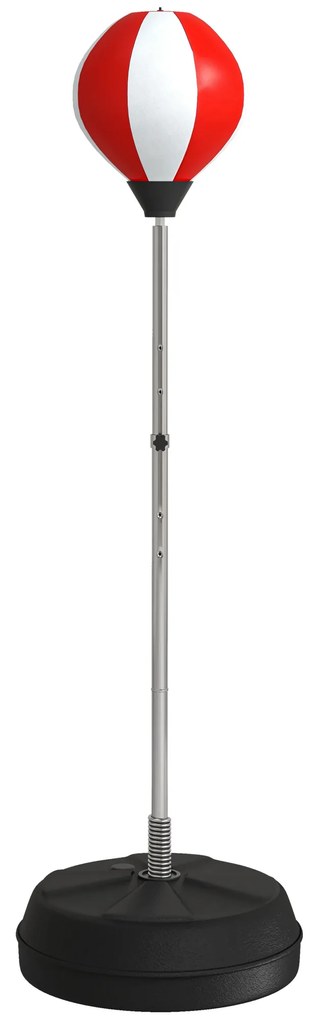 HOMCOM Sac de Box de Podea cu Înălțime Reglabilă, Mănuși de Box și Bază Umplută, 43x43x126-144 cm, Roșu | Aosom Romania