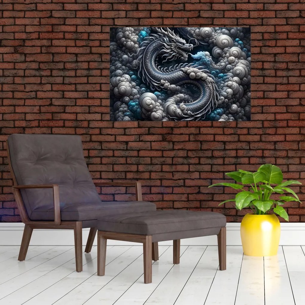 Tablou – Dragon în fum (90x60 cm)