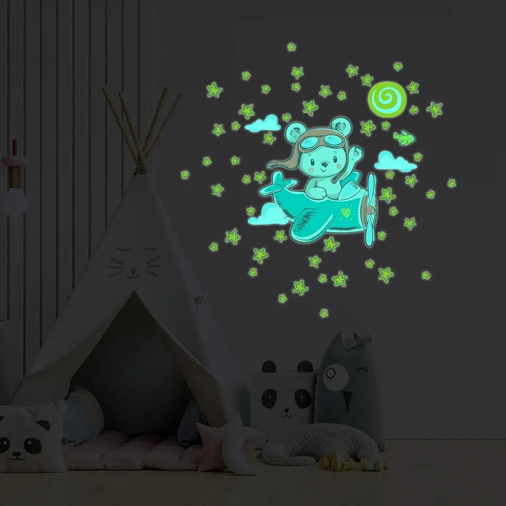 Autocolant de perete pentru copii 30x25 cm Pilot Bear – Ambiance