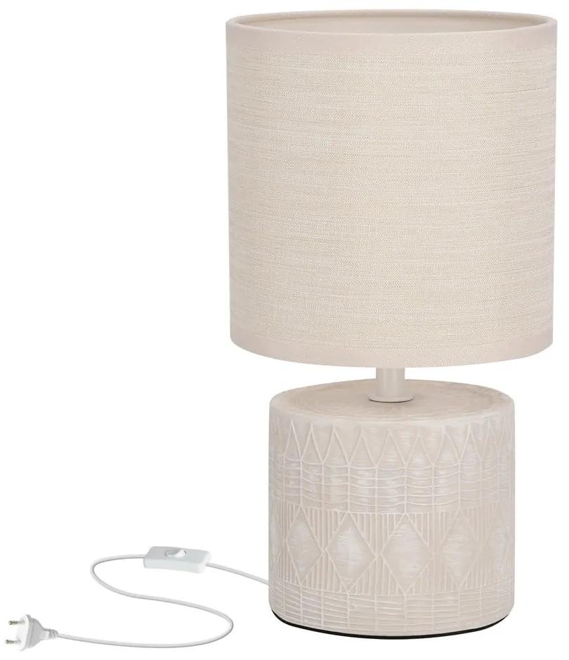 Veioză bej cu abajur textil (înălțime 26 cm) Dina – Candellux Lighting