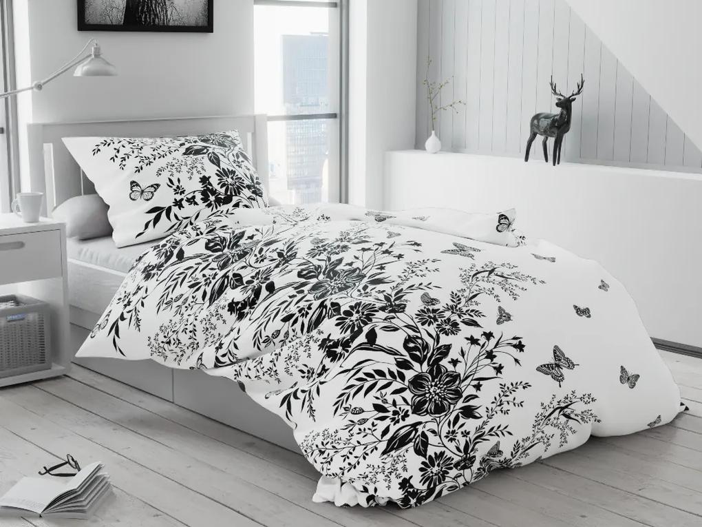 Lenjerie de pat din bumbac Alb, Fluture Dimensiune lenjerie de pat: 2 buc 70 x 90 cm | 200 x 220 cm